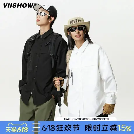 VIISHOW复古宽松衬衫男长袖春季新款潮牌休闲户外设计感小众衬衣商品大图