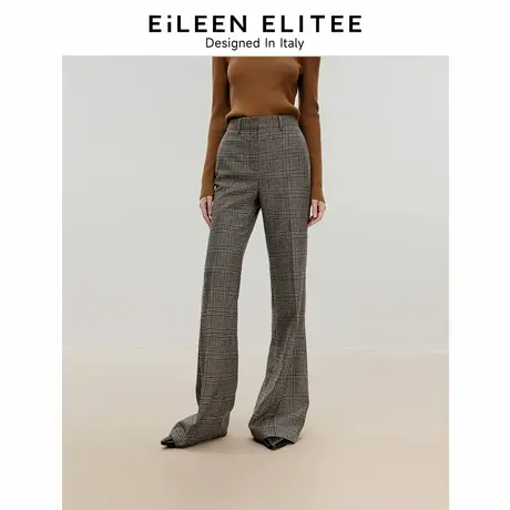 朗姿欧洲EiLEEN ELITEE2024冬季新款复古羊毛阔腿长裤显瘦西装裤商品大图