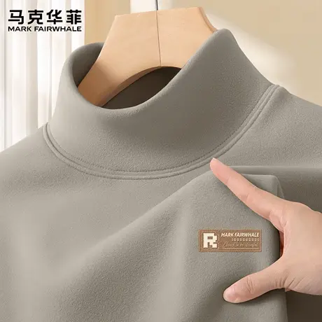 马克华菲半高领打底衫男冬季德绒男款上衣2025新款宽松男士衣服X商品大图