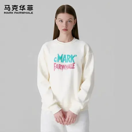 马克华菲 deer 美式蓝粉潮流字母印花秋季宽松舒适上衣卫衣男女款图片