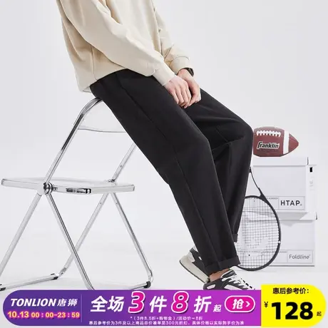 唐狮23秋冬新款男休闲裤仿毛呢加厚九分西装裤男直筒韩版锥形长裤商品大图