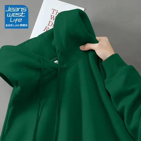 真维斯LIFE连帽卫衣女春秋款2023新款开学季穿搭休闲百搭宽松外套商品大图