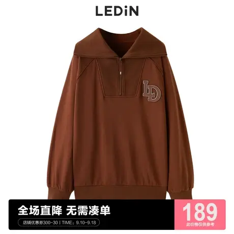乐町大翻领卫衣夏季新款长款卫衣宽松C3BFC3303图片