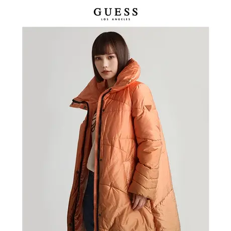 【38上新季】GUESS女士亮色复古无衔缝半高领舒适棉衣图片