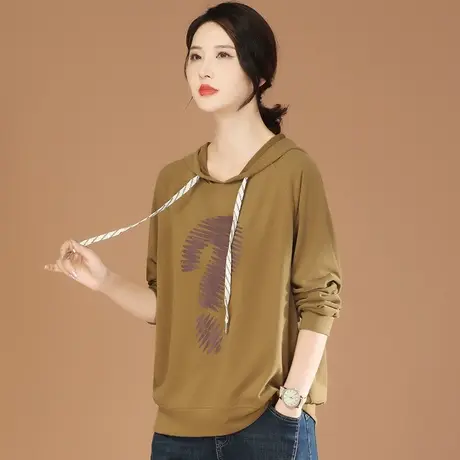 韩潮袭人连帽印花宽松休闲长袖卫衣女2023秋季新款百搭显瘦上衣图片