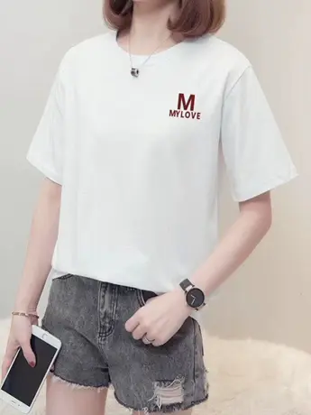 春夏季新款t恤女短袖宽松中长款韩版白色半袖上衣内搭打底衫ins潮图片