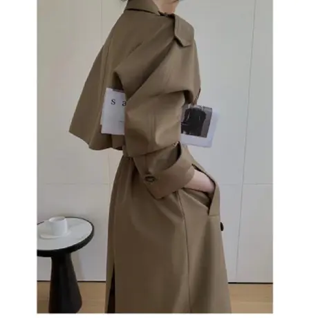 西子2023秋季新品双排扣气质休闲百搭显瘦英伦风宽松风衣女长款图片