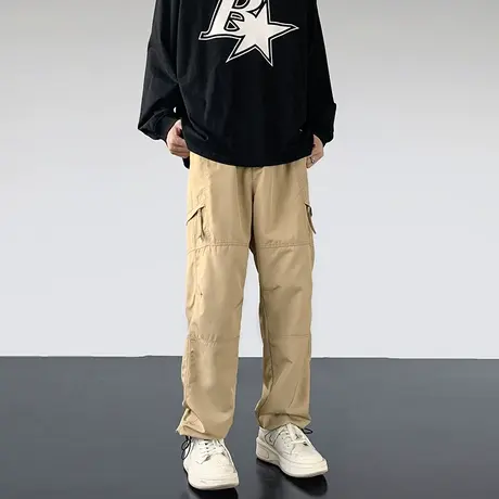 有大码！硬核牛裤外贸男装春夏轻盈透气防泼水工装休闲裤直筒长裤商品大图