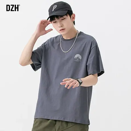 男士半袖衣服男短袖ins潮流纯棉t恤百搭上衣2023新款潮牌夏季男装商品大图