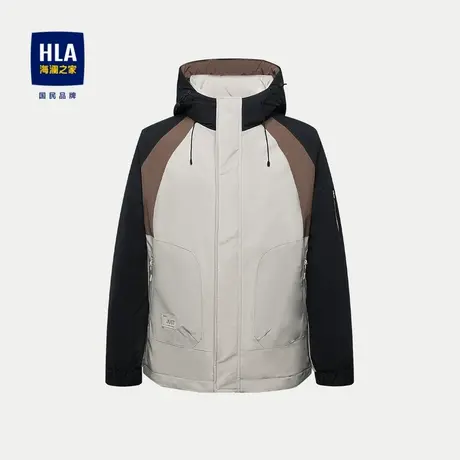 HLA/海澜之家连帽保暖羽绒服2023秋冬鸭绒结实耐磨防风外套男图片