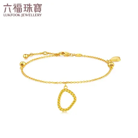 六福珠宝镂空贝壳黄金手链女O字足金手链送礼计价F96TBGB0006图片