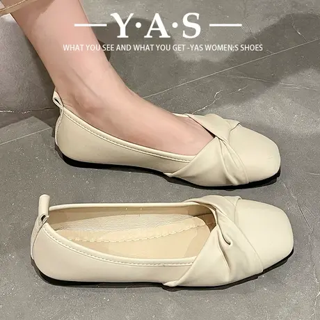 气质名媛单鞋平底女2024新款夏季法式晚风温柔配裙仙女凉鞋豆豆鞋商品大图