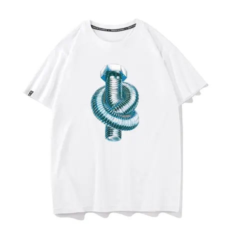 秀洛金属螺丝疙瘩美式潮流vintage休闲痛衣新款纯棉圆领短袖T恤男商品大图