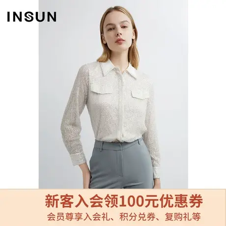 恩裳商场同款秋季长袖透视女衬衫商品大图