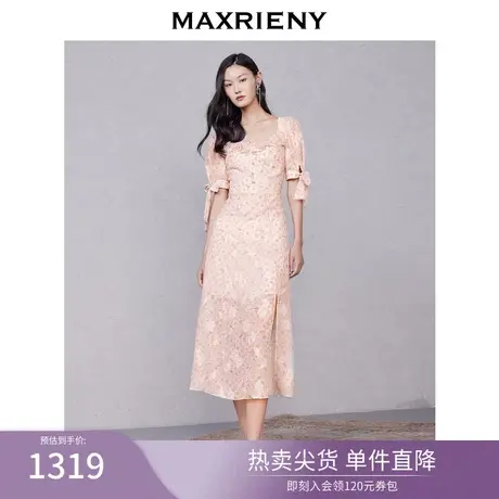 MAXRIENY欧式园艺风蝴蝶结茶歇裙夏季碎花连衣裙小雏菊长裙图片