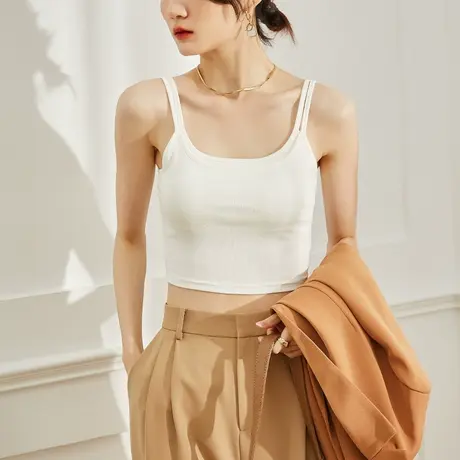 纯色吊带背心女辣妹纯欲性感气质网红夏季内搭打底外穿防走光上衣商品大图
