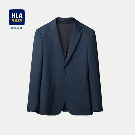 HLA/海澜之家高弹休闲西服2024春夏新款平驳领花纹修身外套男图片