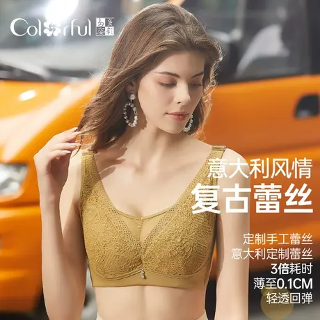 Colorful/多彩多姿内衣女软钢圈超薄透气蕾丝集中聚拢文胸C1135商品大图