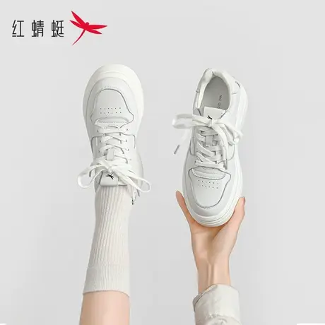 红蜻蜓小白鞋女2023春夏新款厚底休闲百搭女鞋百搭平底白色板鞋潮商品大图