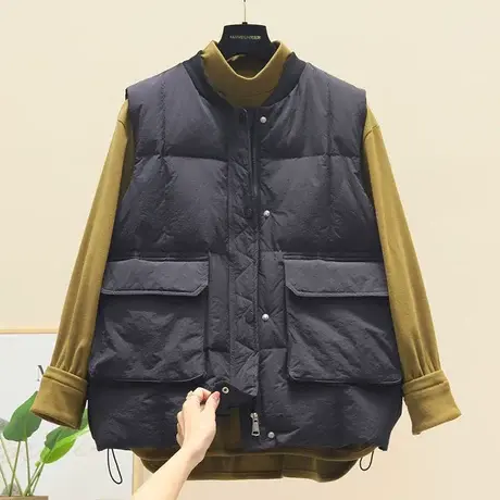 欧货大口袋羽绒棉马甲女短款2023冬装新款小个子保暖面包服ins潮图片