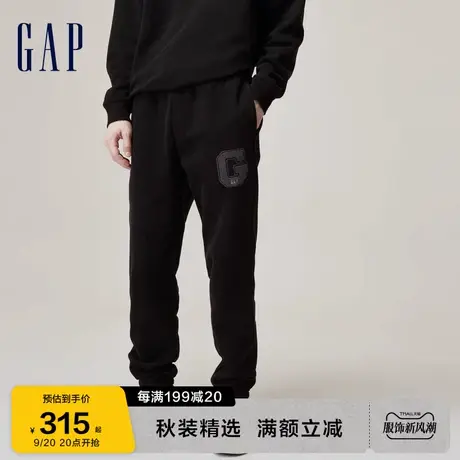 Gap男女装秋季2023新款LOGO宽松碳素软磨抓绒卫裤762326束脚裤图片