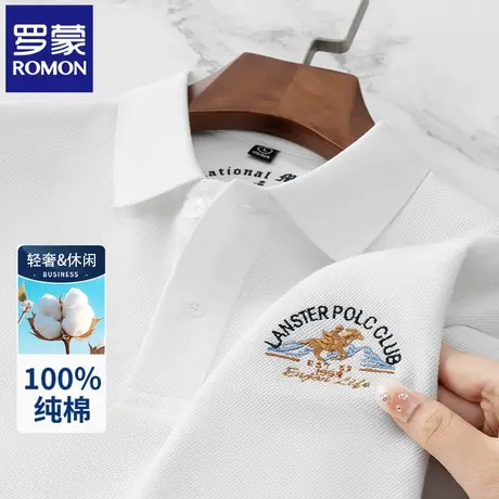 罗蒙休闲刺绣POLO衫男士短袖t恤夏季薄款纯棉商务翻领半袖上衣N2Z图片