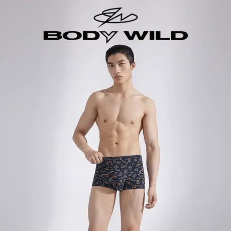 BODYWILD男士内裤中腰平角裤棉质印花男生四角裤内裤男ZBN23PZ3图片