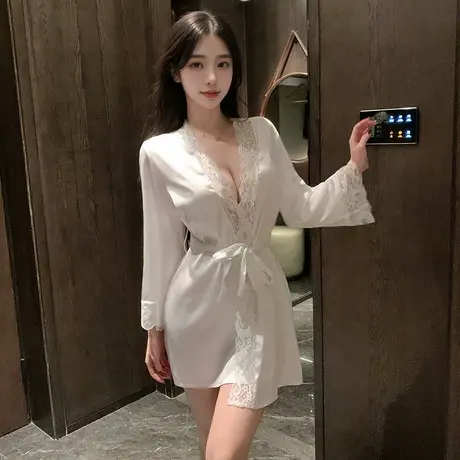 霏慕睡衣女款性感睡裙纯欲风床上氛围感情侣趣味蕾丝御姐睡袍qqny图片