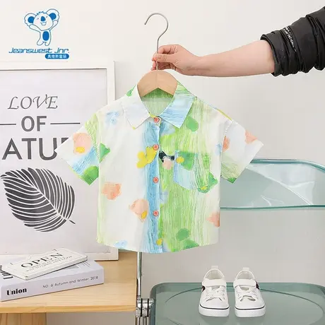 GD真维斯儿童衬衫夏季品男童休闲时尚舒适宽松版短袖衬衫商品大图