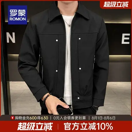 【灯芯绒】罗蒙男士时尚百搭翻领夹克衫2025秋季新款潮流复古外套商品大图