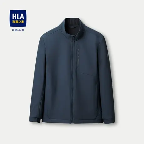 HLA/海澜之家远行系列夹克23秋季新款纯色加绒休闲商务立领外套男图片
