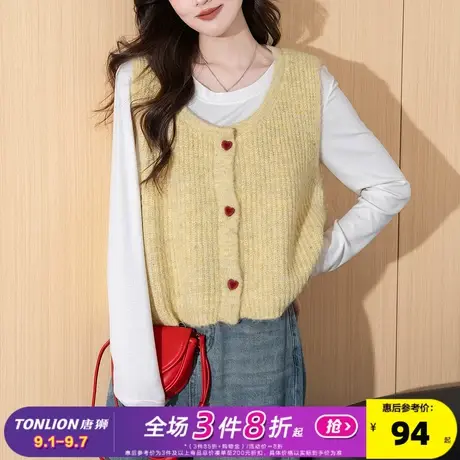 唐狮2025秋冬毛衣女百搭别致纽扣开衫马甲外穿高级感百搭气质上衣商品大图