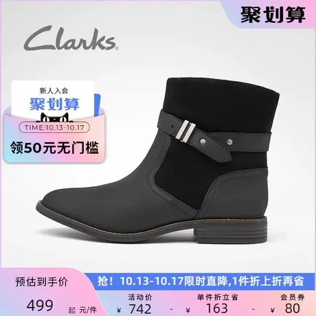 Clarks其乐女鞋秋冬时尚复古休闲切尔西靴踝靴搭扣低筒靴商品大图