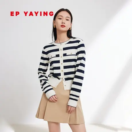 EP YAYING雅莹女装 绵羊毛小香风针织开衫外套 2024早春新品9125A图片