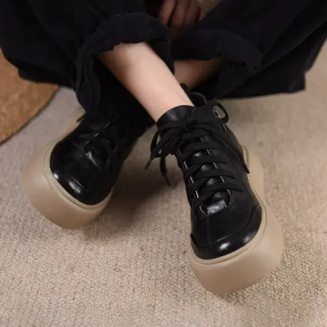 Artmu阿木复古休闲厚底短靴女2023新款松糕鞋踝靴真皮单靴马丁靴图片