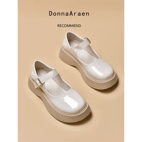 配裙子的玛丽珍小皮鞋女英伦风法式复古大头jk单鞋松糕厚底乐福鞋图片