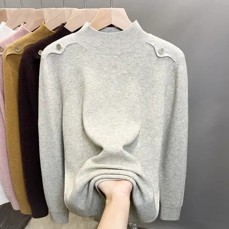半高领毛衣女套头2025春秋新款韩版外穿针织衫内搭打底衫洋气上衣商品大图
