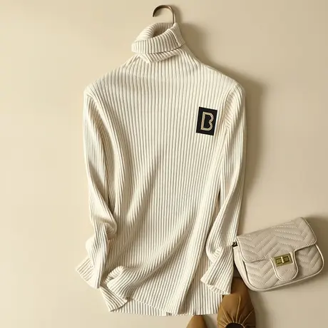 堆堆高领毛衣打底衫女士内搭加厚秋冬2023年新款女装爆款百搭洋气商品大图