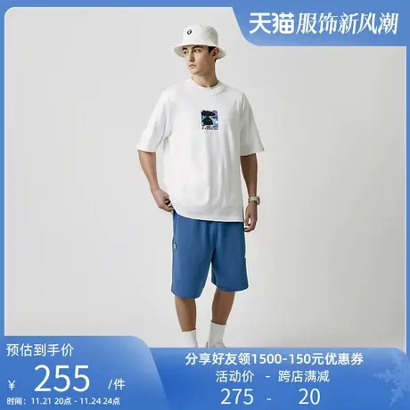 Aape旗舰店男装春夏猿颜酷帅印花彩色迷彩图案短袖T恤0910XXI图片