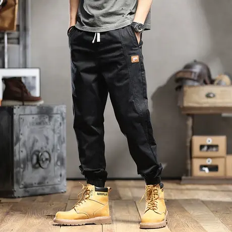 春夏薄款日系工装裤潮牌ins百搭宽松休闲裤男潮流束脚裤长裤子男图片