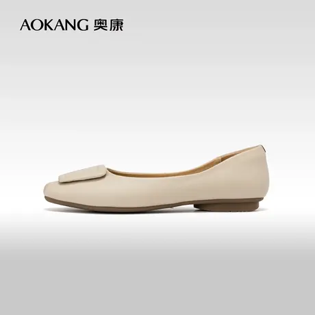 奥康女鞋 2024春季新款复古方头气质通勤单鞋浅口百搭女通勤单鞋商品大图