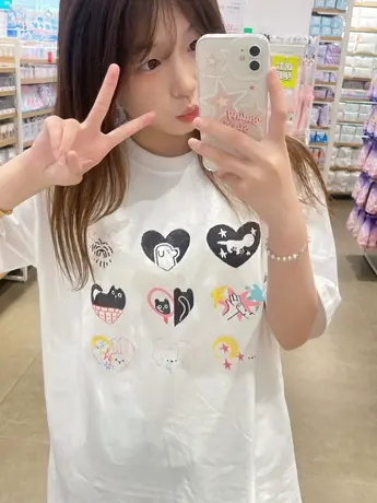 美式复古正肩纯棉短袖t恤女夏季宽松韩版慵懒风半袖潮牌ins上衣服图片