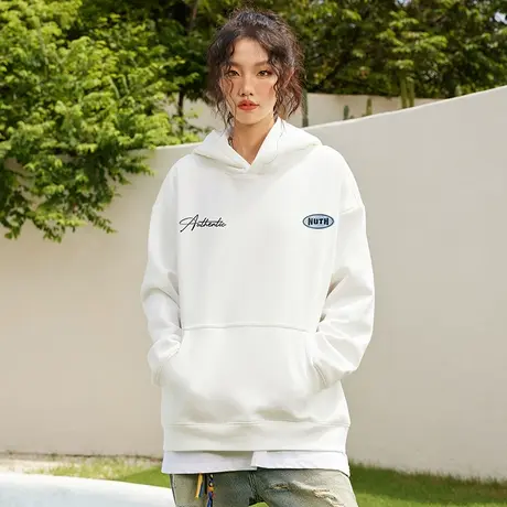 Nuthink早春宽松加肥加大美式卫衣潮牌男潮2024新款连帽大码外套商品大图