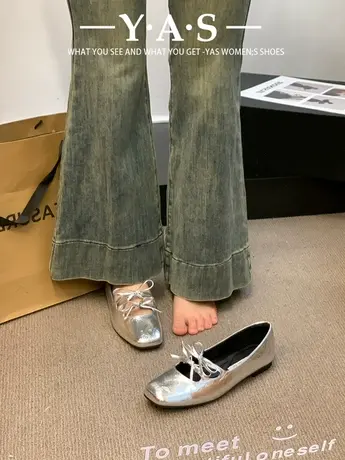 网红超火系带蝴蝶结玛丽珍女鞋2024年春新款法式晚晚风浅口单鞋潮商品大图