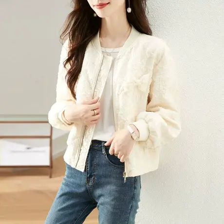 时尚百搭气质夹克短外套女士2022秋季新款设计感休闲风显瘦上衣图片