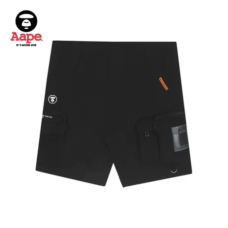 Aape旗舰店男装春夏猿颜潮流徽章印花多口袋网格潮流短裤6851XXI商品大图