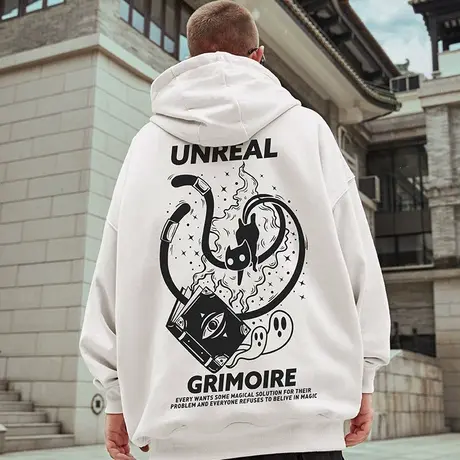 欧美ins街头卫衣男连帽胖子国潮加肥加大宽松长袖外套秋冬款潮流商品大图