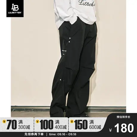 Lilbetter男士工装休闲裤直筒伞兵裤秋冬裤子美式机能降落伞长裤商品大图