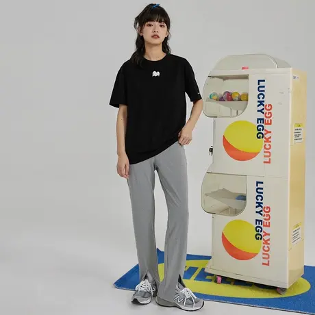 尔给显瘦阔腿开叉裤子女夏季薄款宽松直筒休闲裤小个子拖地裤垂感商品大图