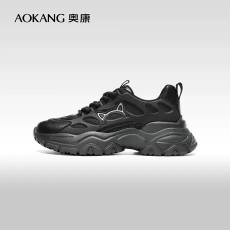 奥康女鞋 春秋款老爹鞋早春韩版时尚休闲鞋潮流小猫厚底鞋图片